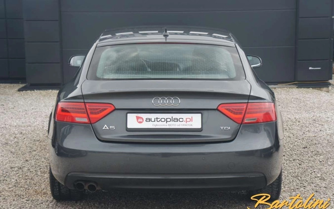 Audi A5 cena 63900 przebieg: 180000, rok produkcji 2013 z Biskupiec małe 172